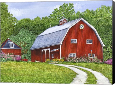 Framed Hollyhock Farm Print