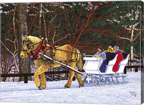Framed White Sleigh Print