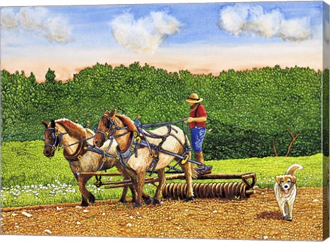 Framed Working The Land Print