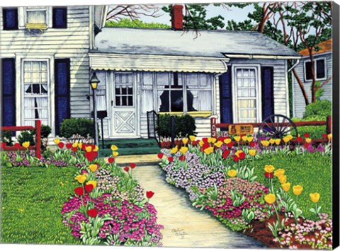 Framed Best&#39;s Tulip Garden Print