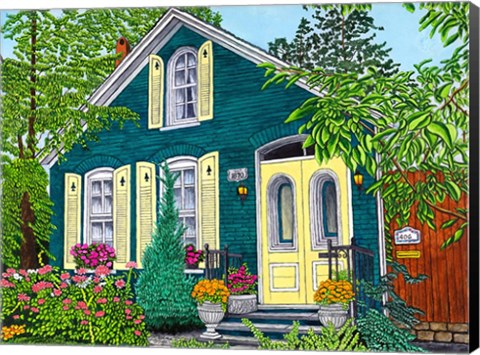Framed Buffalo Garden Walk I Print