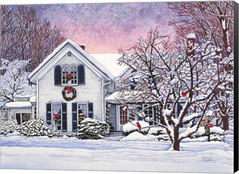 Framed Christmas Cardinals, Orchard Park, NY Print