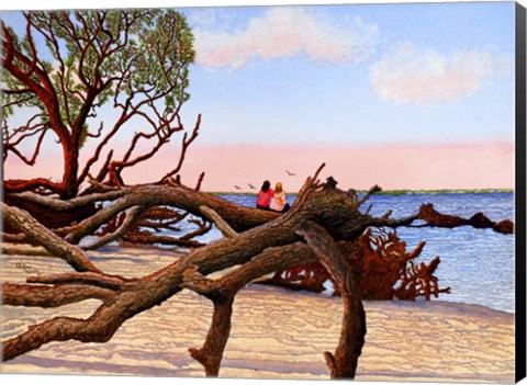 Framed Driftwood Dreamers, Jekyll Island, Ga Print