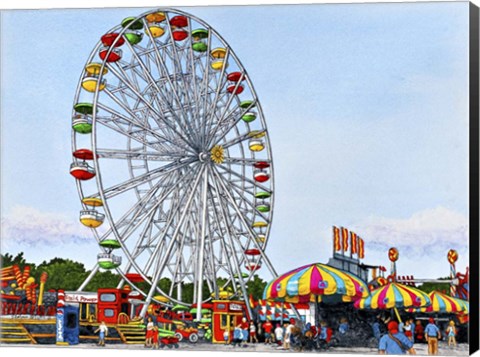 Framed Ferris Wheel Erie County Fair, Hamburg Ny Print