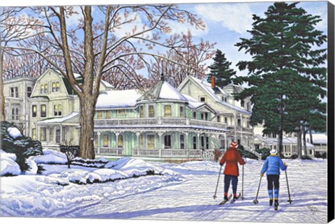 Framed Gliding In The Snow, Chautauqua Ny Print