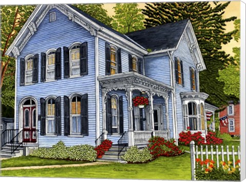 Framed Hometown On A Summer Day, East Aurora Ny Print