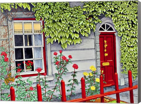 Framed Ireland - Red Fence, Adare Co Limerick Print