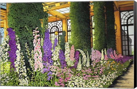 Framed Longwood Gardens - Delphinium, Pennsylvania Print