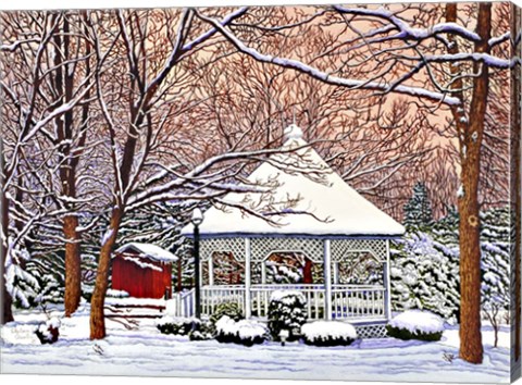 Framed Morgan&#39;s Gazebo, Hamburg Ny Print
