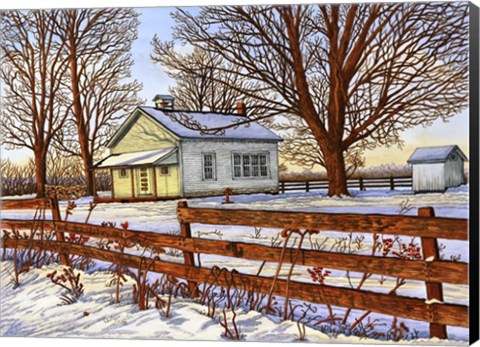 Framed Old Schoolhouse, Leon, Ny Print
