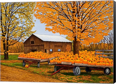 Framed Pumpkinville, Western Ny Print