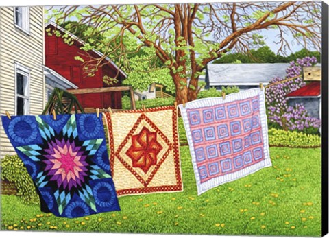 Framed Quilt Trio, Pennsylvania Print