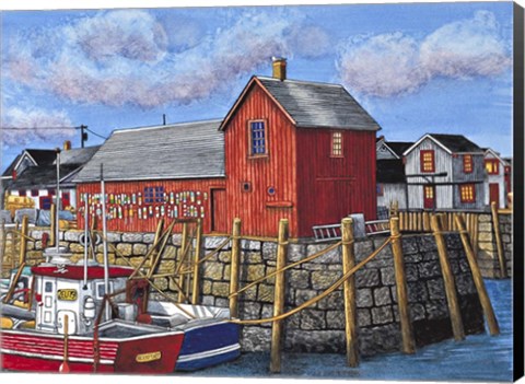 Framed Rockport Motif I, Maine Print