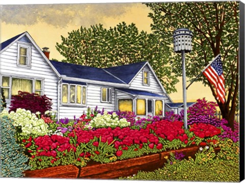 Framed Rose Garden, Canandaigua, Ny Print