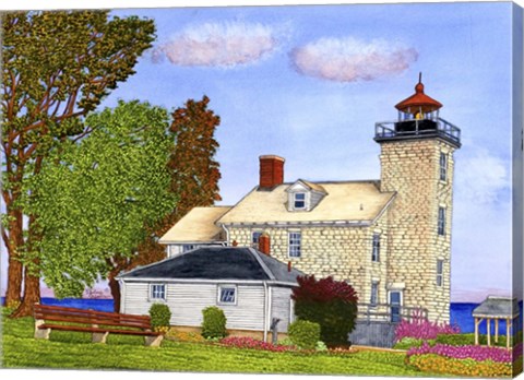 Framed Sodus Bay Lighthouse, Lake Ontario, Sodus Point, Ny Print