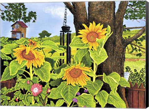 Framed Sunflower Trio Print
