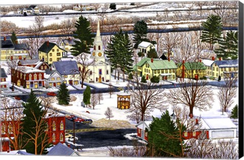 Framed Village Square Vermont Print