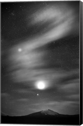 Framed Diamond Lake Moon Streak Print