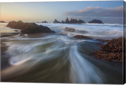 Framed Seal Rock Horiz Torrent Print