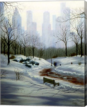 Framed Winter in the Park Print