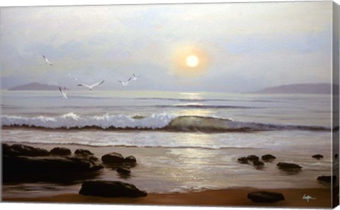 Framed Beach Sunset Print