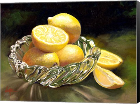 Framed Lemon In Glass Print