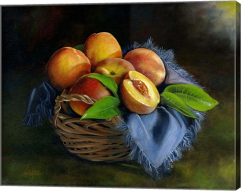 Framed Peaches Basket Print