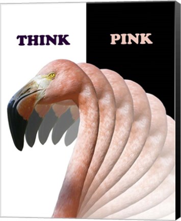 Framed Think Pink Flamingo Print