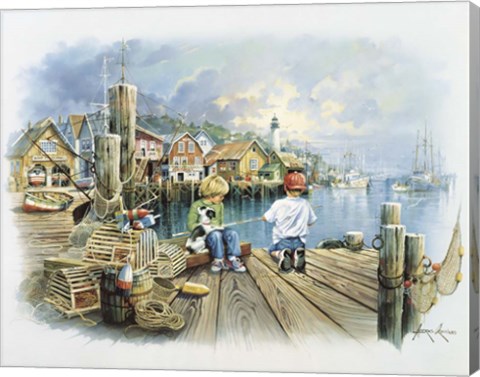 Framed Fishing Dock C Print