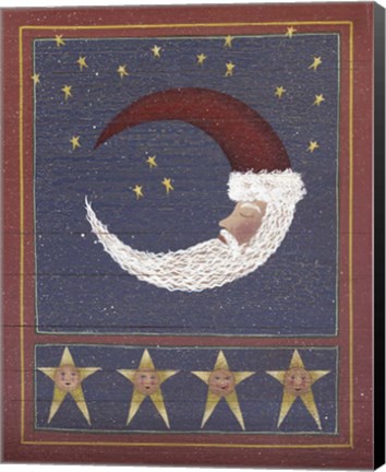Framed 3 Half Moon Santa Print