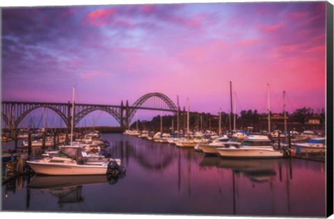 Framed Yaquina Bay Sunrise Print