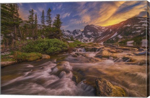 Framed Indian Peaks Sunset Print