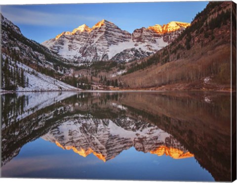 Framed Maroon Bells Alpenglow Print