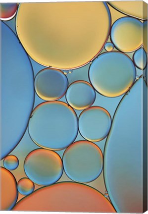 Framed Blue and Apricot Drops Print