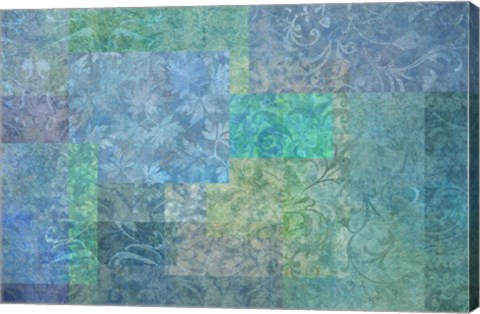 Framed Stylish Patterns Sea Blue Print