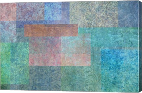 Framed Stylish Patterns Turquoise Print