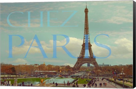 Framed Chez Paris with Eiffel Tower Print