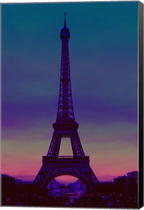 Framed Eiffel Tower by Night Print
