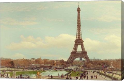 Framed Eiffel Tower with Jardin du Trocadero Print