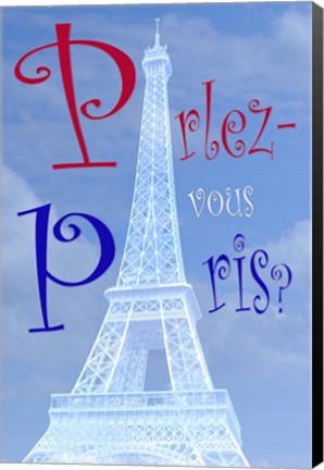 Framed Eiffel Tower with Parlez-vous Paris Print