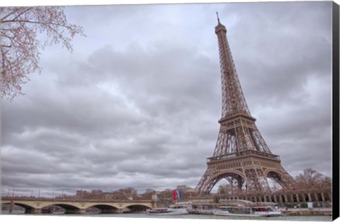 Framed Eiffel Tower, Seine and Pont d&#39;Iena Print