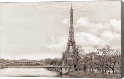 Framed Eiffel Tower, Seine and Pont Rouelle Print