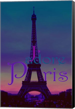 Framed J&#39;adore Paris - Eiffel Tower Print