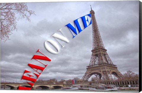 Framed Lean On Me - Eiffel Tower Print