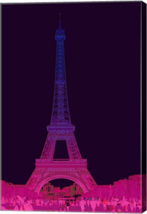 Framed Magenta Eiffel Tower Print