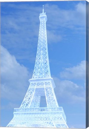 Framed White Eiffel Tower Print