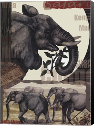 Framed Elephant Safari Print