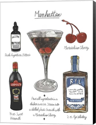 Framed Classic Cocktail - Manhattan Print