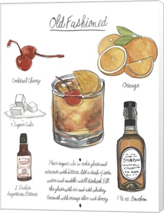 Framed Classic Cocktail - Old Fashioned Print