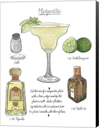 Framed Classic Cocktail - Margarita Print